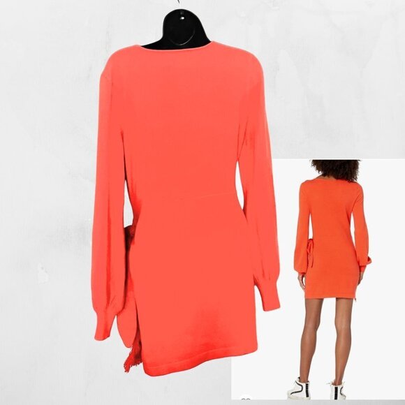 Revolve x House of Harlow NWT “Petra” Sweater Dress - Crimson Orange - Medium - Picture 4 of 9
